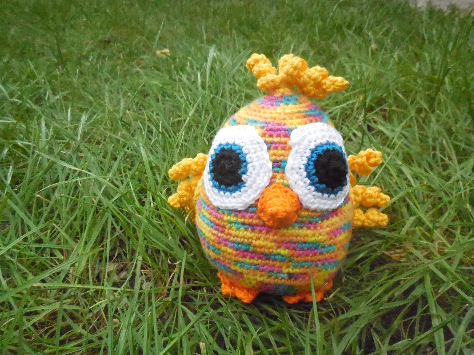 Eine Eule Probe gehäkelt.....