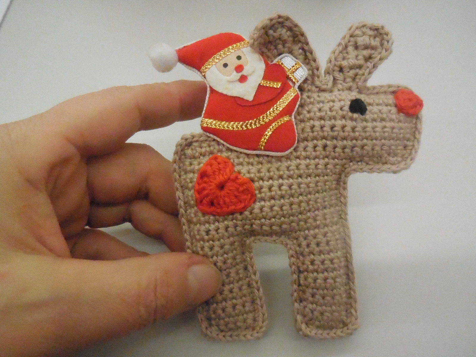 Rentier mit Weihnachtsmann